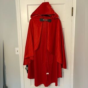 Adult red faux velvet cape Renaissance fantasy cosplay